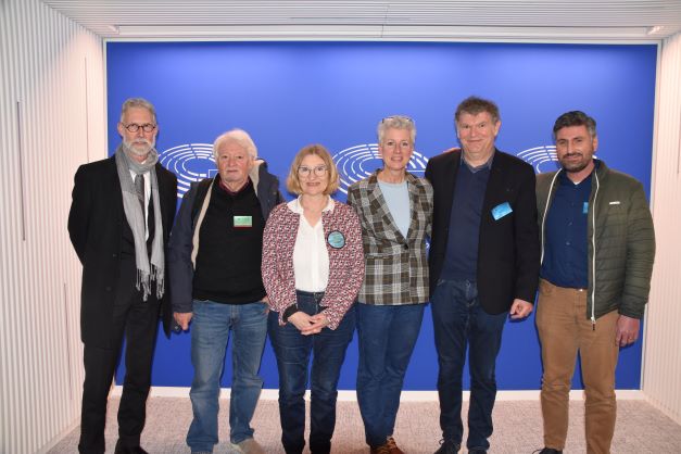 Photo together in the European Parliament with friends
